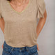 Lily Linen Shimmer Tee Shirt - Oat/Gold