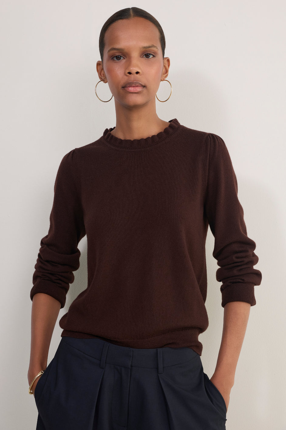 Lucia Merino Jumper - Chocolate