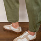 Gigi Leather Trainer - White/Taupe