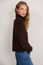 Luna Curved Hem Jumper - Chocolate