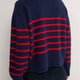 Luna Curved Hem Jumper - Midnight/Red Stripe