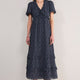 Lyra Silk Blend Dress - Midnight Spot