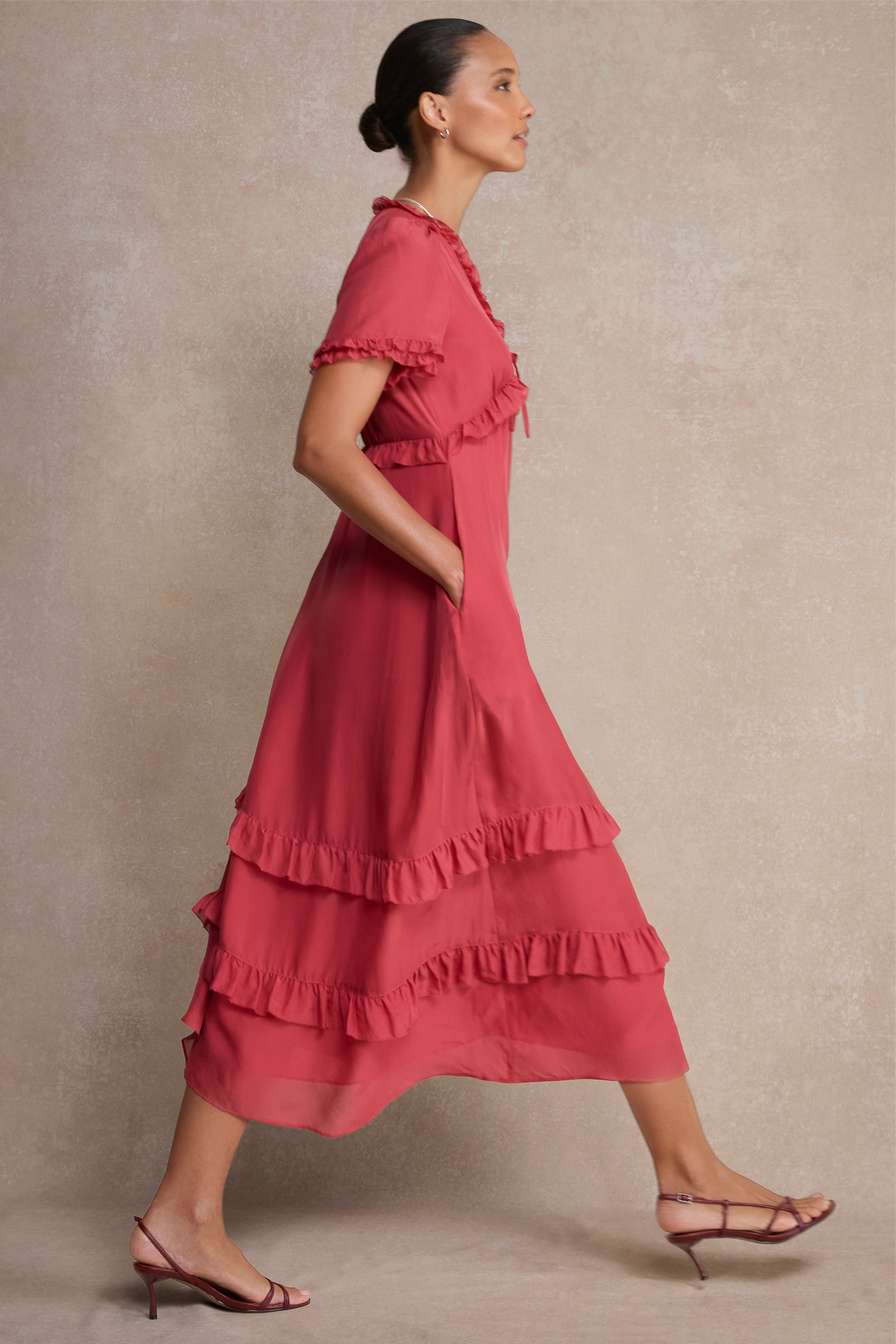 Lyra Silk Dress - Berry Crush