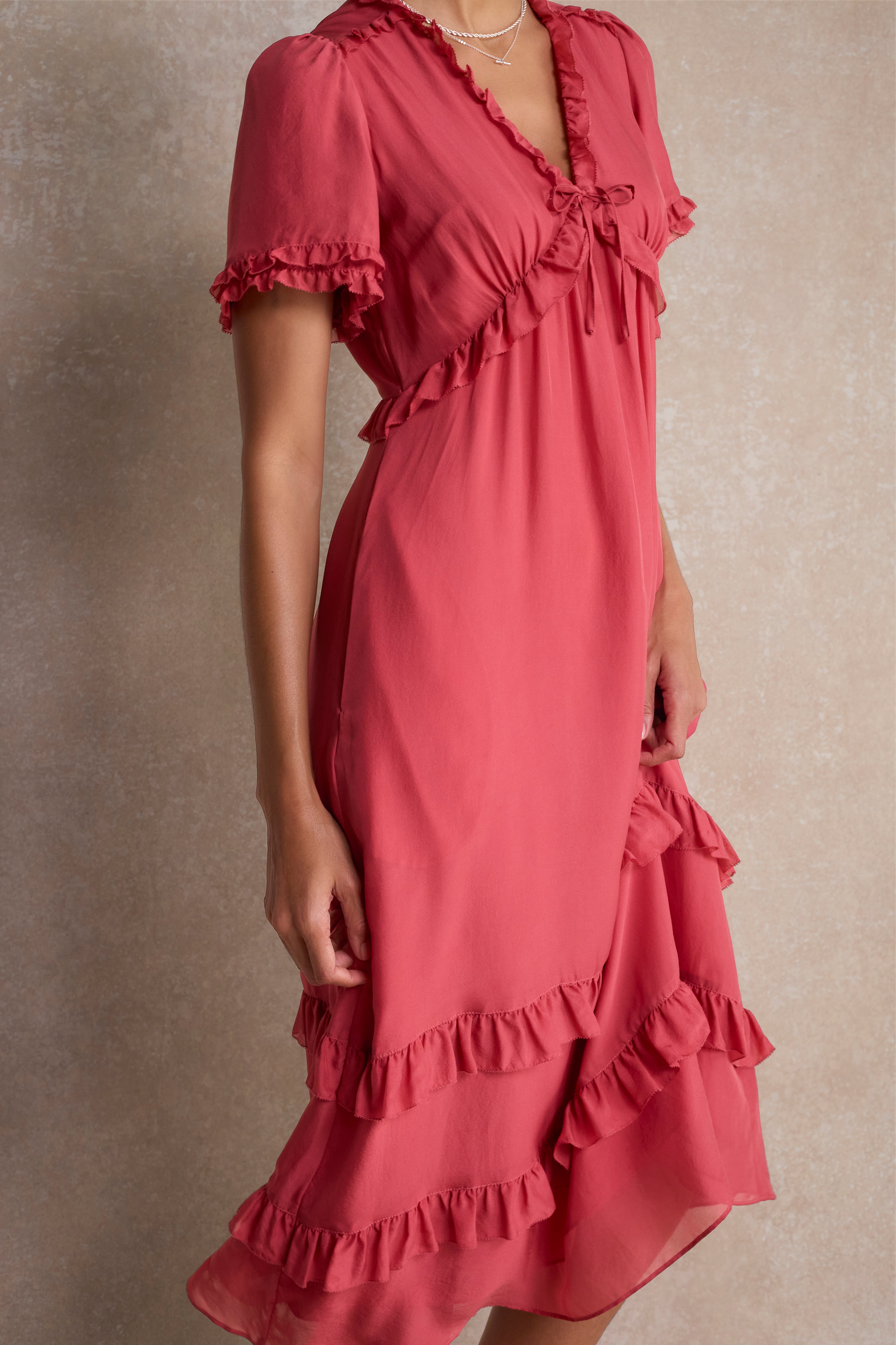 Lyra Silk Dress - Berry Crush