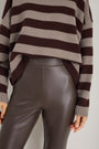 Lyra Slim Leg Faux Leather Trouser - Cocoa