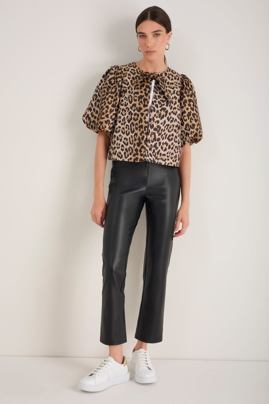 Lyra Slim Leg Faux Leather Trouser - Black