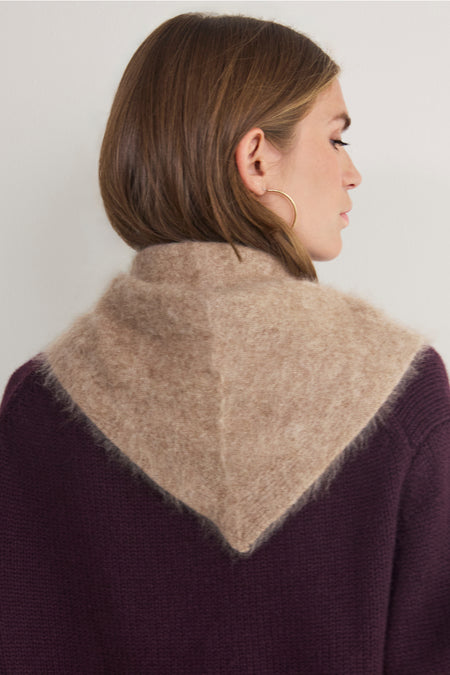 Macey Brushed Triangle Scarf - Oat
