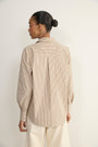 Macey Shirt - Tan/Ivory Stripe