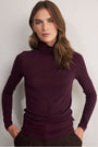 Macey Wool Blend Roll Neck Top - Aubergine