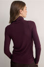 Macey Wool Blend Roll Neck Top - Aubergine