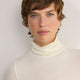 Macey Wool Blend Roll Neck Top - Ivory