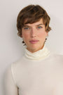 Macey Wool Blend Roll Neck Top - Ivory