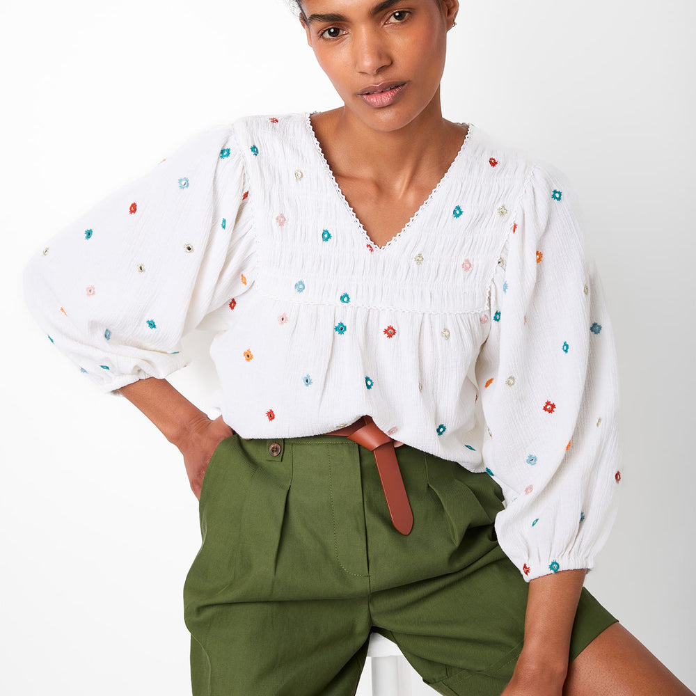 Macon Mirrored Blouse - White