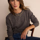Maddie Lurex Trim Jumper - Grey