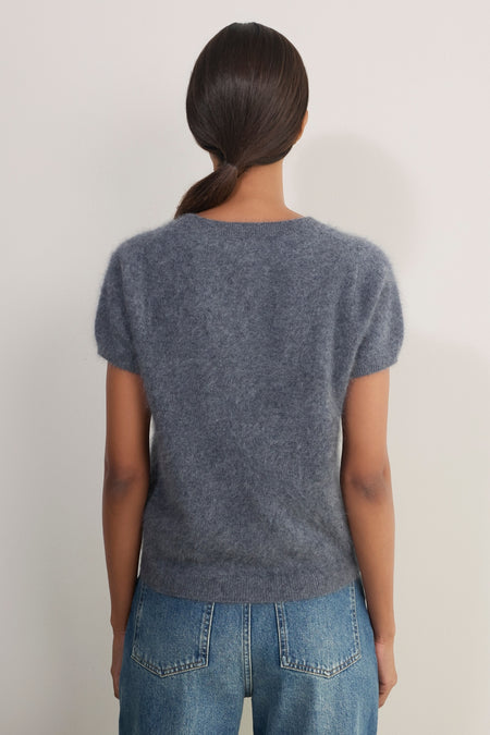 Madeleine Brushed Jumper - Grey Marl Multi Stripe