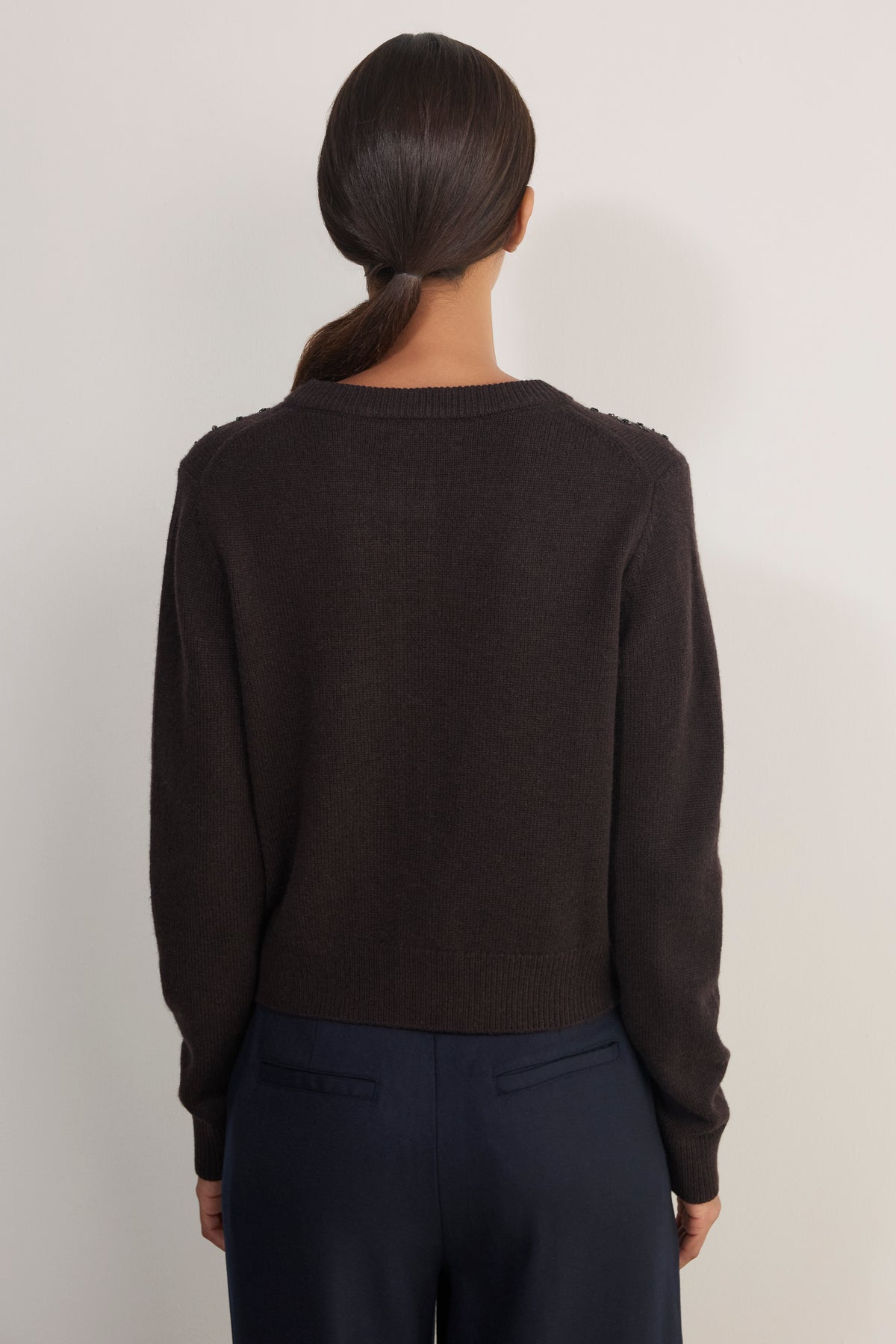 Madeleine Embellished Cardigan - Chocolate