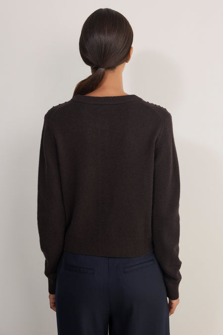 Madeleine Embellished Cardigan - Chocolate