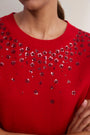 Madeleine Embellished Jumper - Red