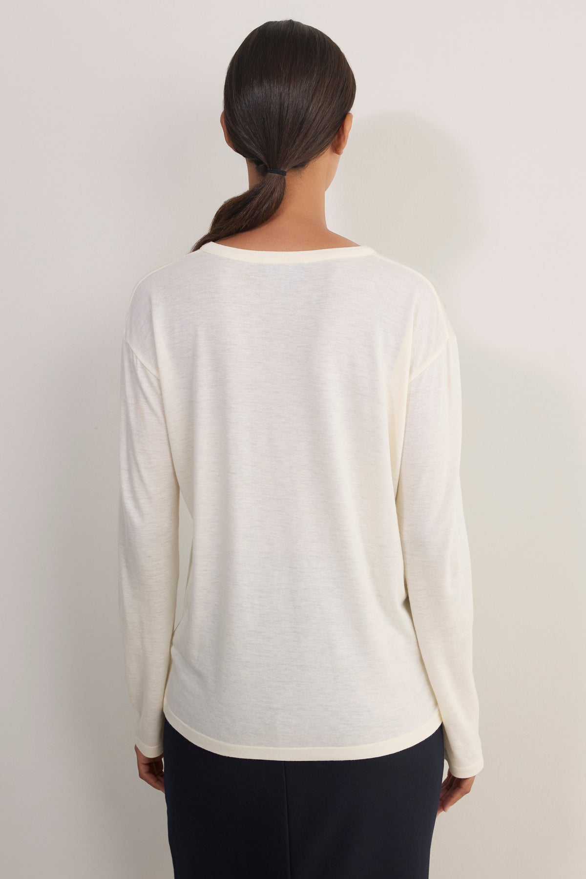 Madeleine Henley Jersey Top - Ivory