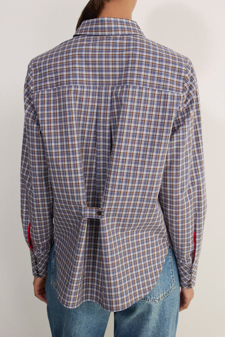 Madeleine Shirt - Chocolate/Midnight Check