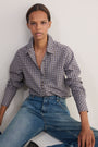 Madeleine Shirt - Chocolate/Midnight Check