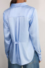 Madeleine Silk Satin Blouse - Sky Blue