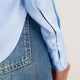 Madeleine Silk Satin Blouse - Sky Blue