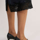 Madeleine Wool Lace Trim Skirt - Midnight