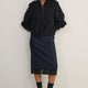 Madeleine Wool Lace Trim Skirt - Midnight