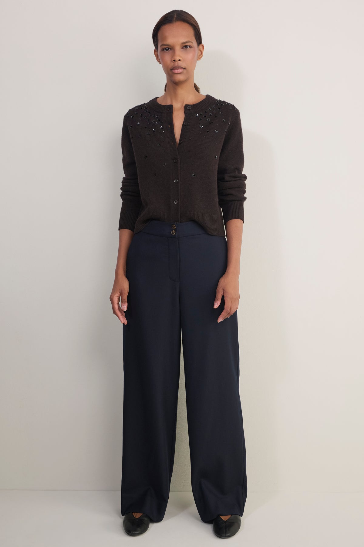 Madeleine Wool Trouser - Midnight