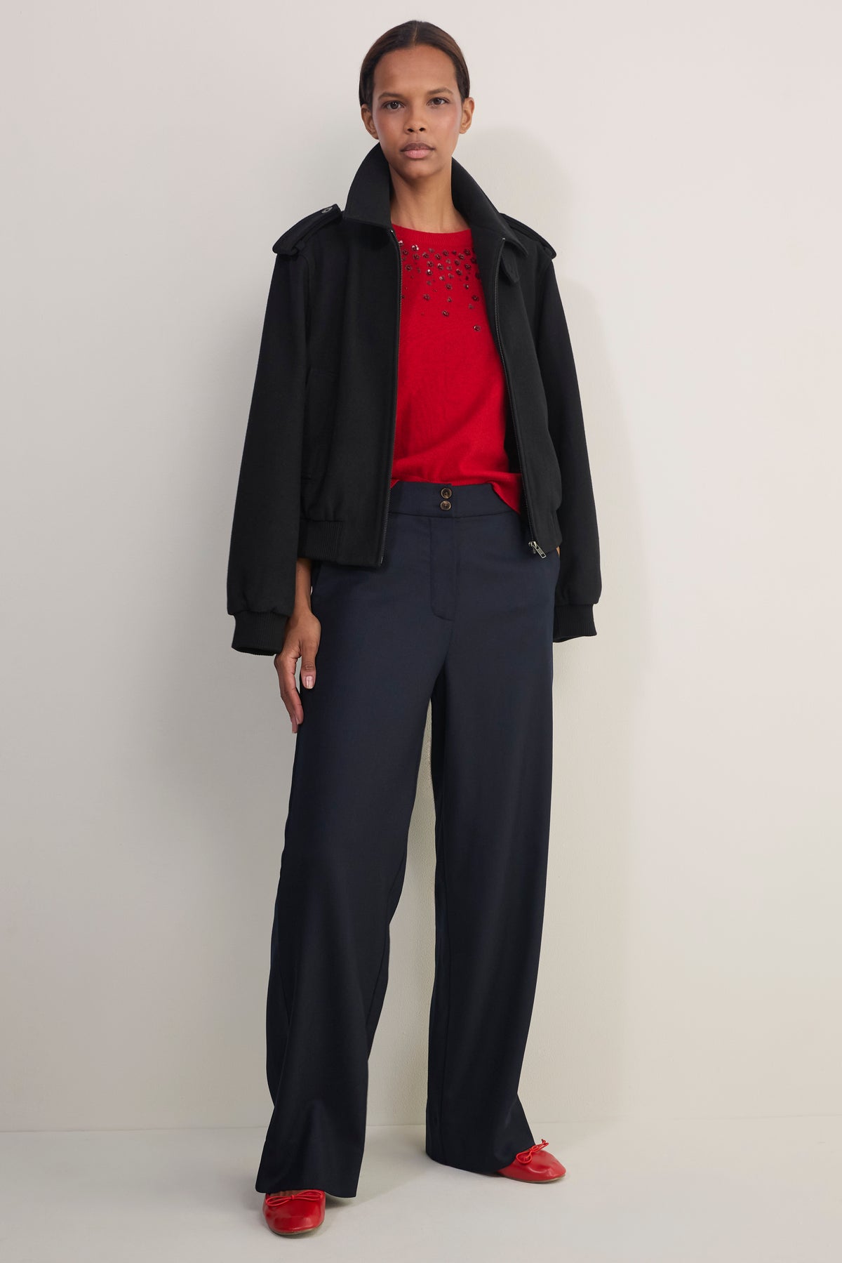 Madeleine Wool Trouser - Midnight