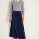Madeleine Cord Velour Skirt - Midnight