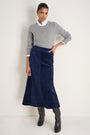 Madeleine Cord Velour Skirt - Midnight
