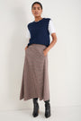 Madeleine Skirt - Tan/Red Check