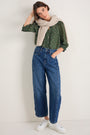 Maeve Silk Blend Blouse - Deep Olive Sprig Floral