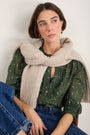 Maeve Silk Blend Blouse - Deep Olive Sprig Floral