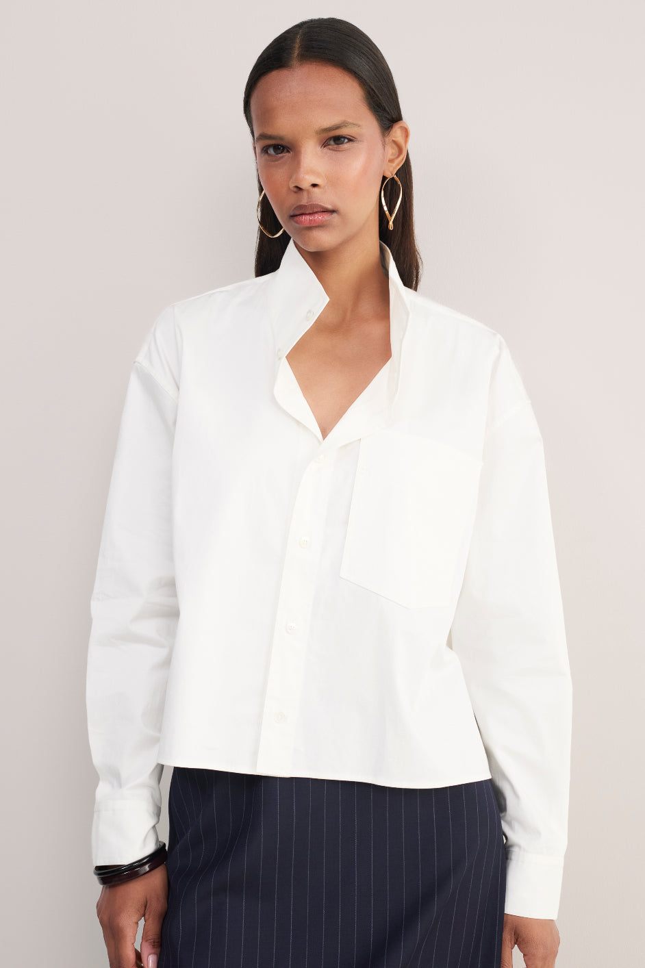 Maisie Pussybow Shirt - White