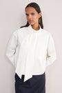 Maisie Pussybow Shirt - White