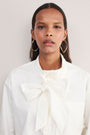Maisie Pussybow Shirt - White