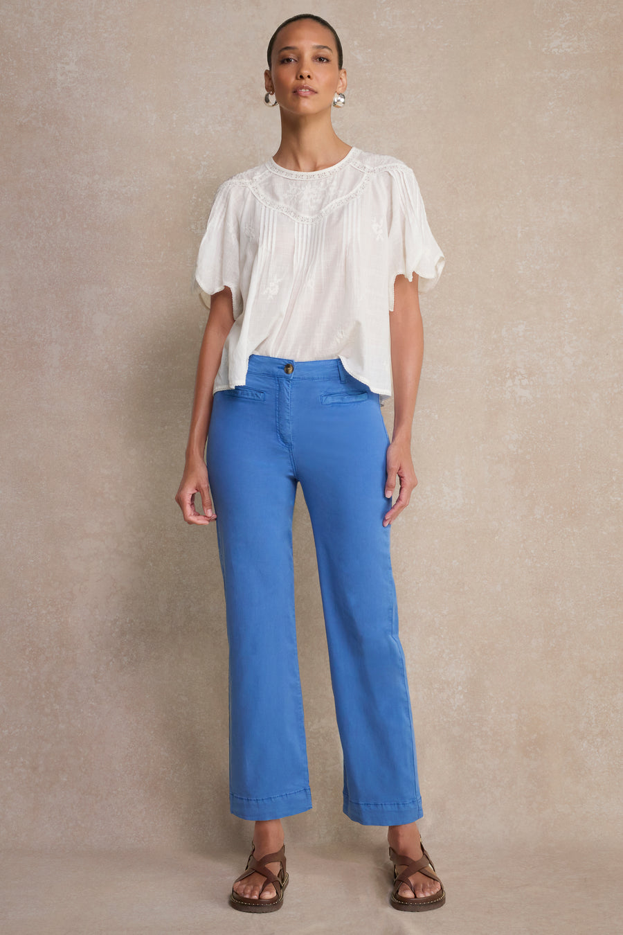 Marianne Chino Trouser - Coastal Blue