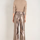 Marianne Faux Leather Trouser - Bronze