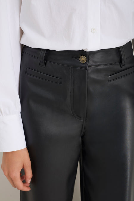Marianne Faux Leather Trouser - Black