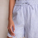 Marina Linen Short - Blue/Ivory Stripe