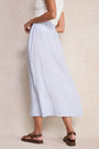 Marina Linen Skirt - Blue/Ivory Stripe