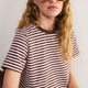 Marley Short Sleeve T-Shirt - Chocolate/Pink Micro Stripe