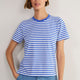 Marley Short Sleeve T-Shirt - Cobalt/Ivory Micro Stripe