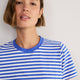Marley Short Sleeve T-Shirt - Cobalt/Ivory Micro Stripe