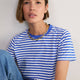Marley Short Sleeve T-Shirt - Cobalt/Ivory Micro Stripe