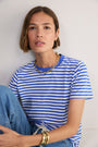 Marley Short Sleeve T-Shirt - Cobalt/Ivory Micro Stripe