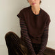 Marnie Long Sleeve Jersey Top - Chocolate/Black Stripe